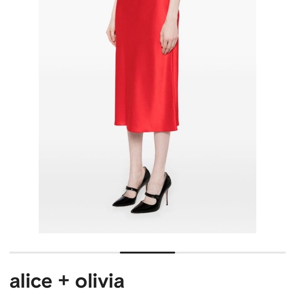 Alice & Olivia Maeve satin midi slip skirt - Picture 3 of 16